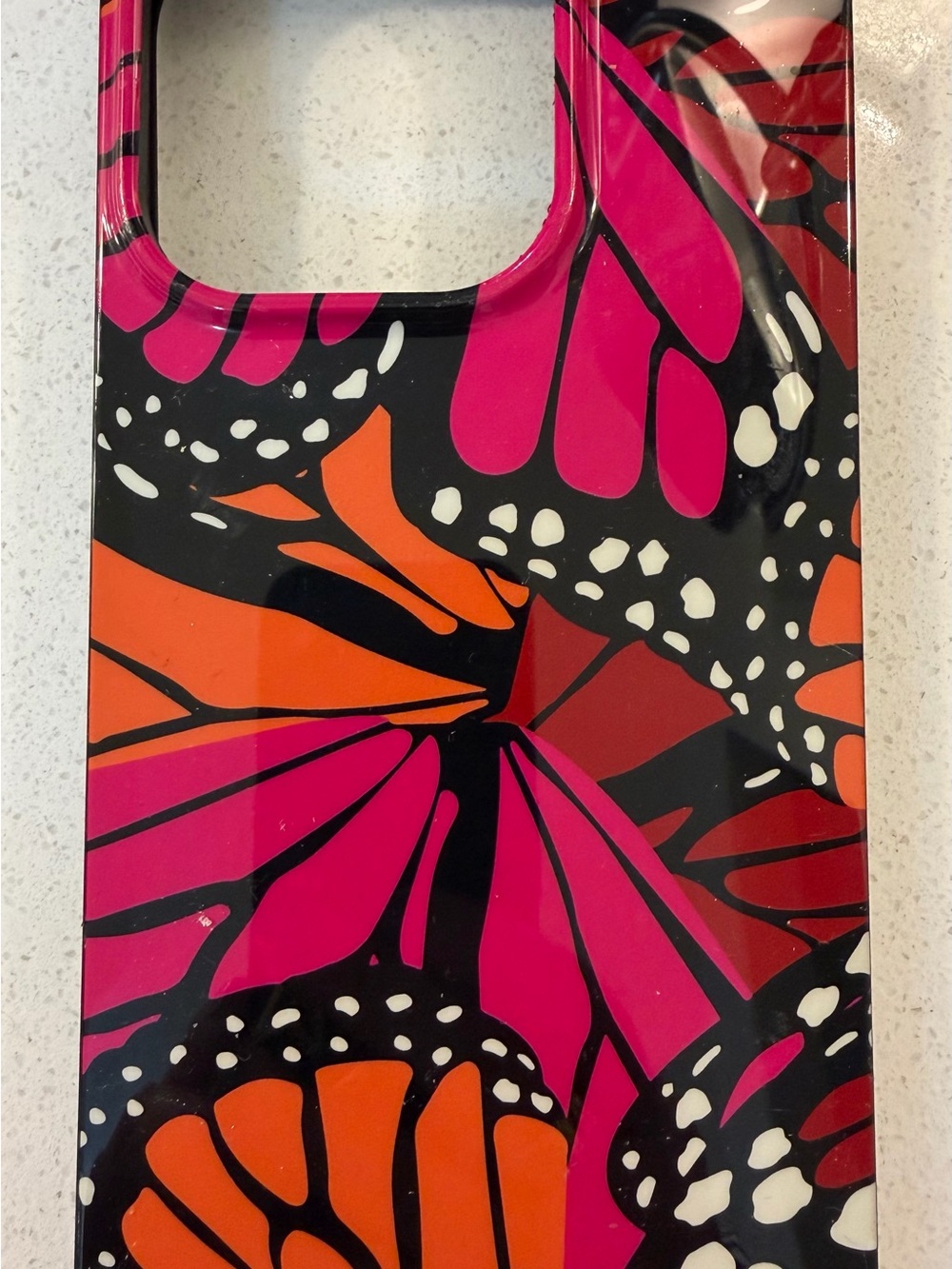 Unbranded Pink & Orange Butterfly Wing Print Phone Case